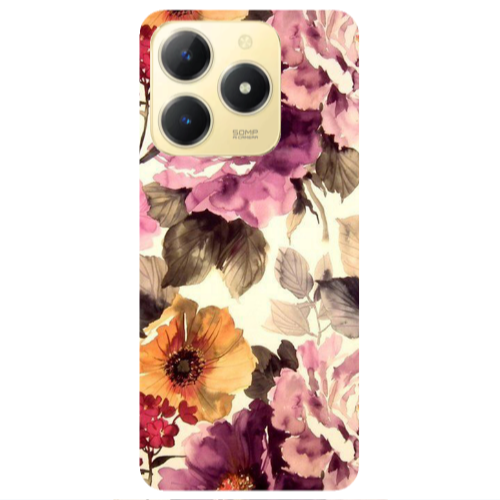 Realme C61 Daisies and roses Transparent Silicone TPU Θήκη