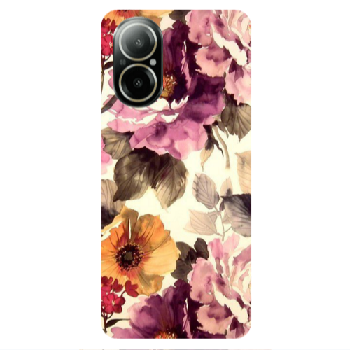 Realme C67 Daisies and roses Transparent Silicone TPU Θήκη