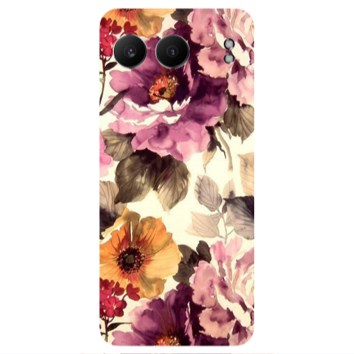 Oneplus Nord 4 Daisies and roses Transparent Silicone TPU Θήκη