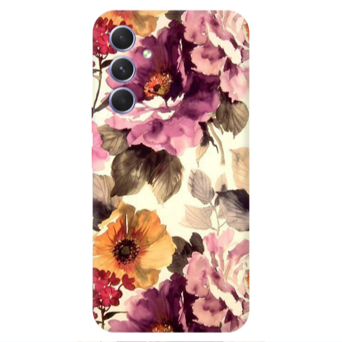 Samsung A56 Daisies and roses Transparent Silicone TPU Θήκη