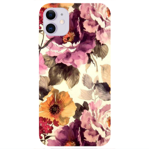 Apple iPhone 11  Daisies and roses Transparent Silicone TPU Θήκη