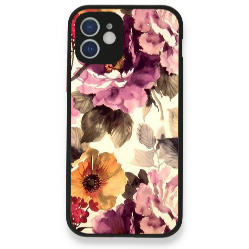 Apple iPhone 12 Daisies and roses Black Glossy Θήκη