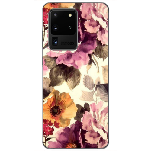 Samsung S20 Ultra Daisies and roses Transparent Silicone TPU Θήκη