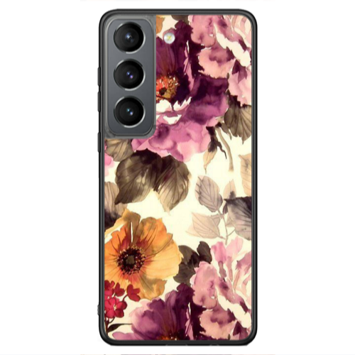 Samsung S21 Ultra Daisies and roses Black Glossy Θήκη