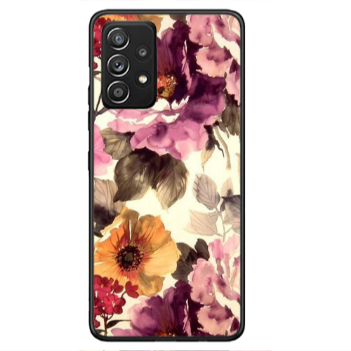 Samsung A53 Daisies and roses Black Glossy Θήκη