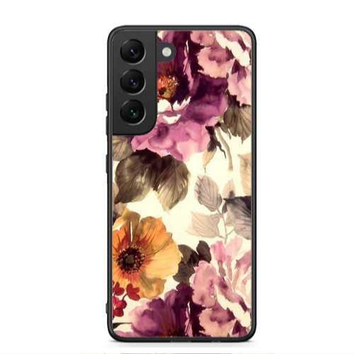 Samsung S22 Daisies and roses Black Glossy Θήκη
