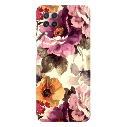 Samsung A22 4G Daisies and roses Transparent Silicone TPU Θήκη
