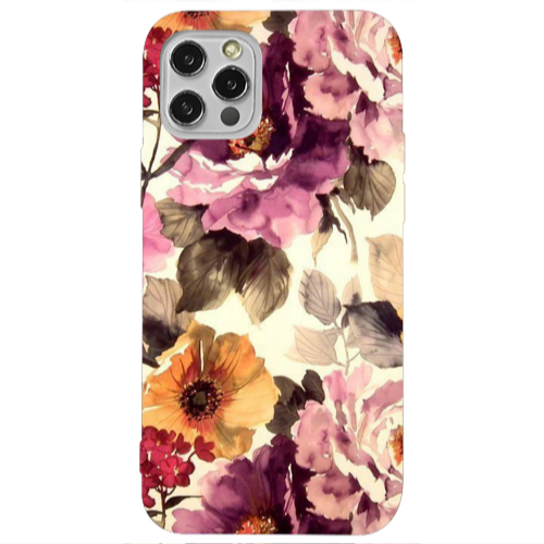 Apple iPhone 12 Pro Daisies and roses Transparent Silicone TPU Θήκη