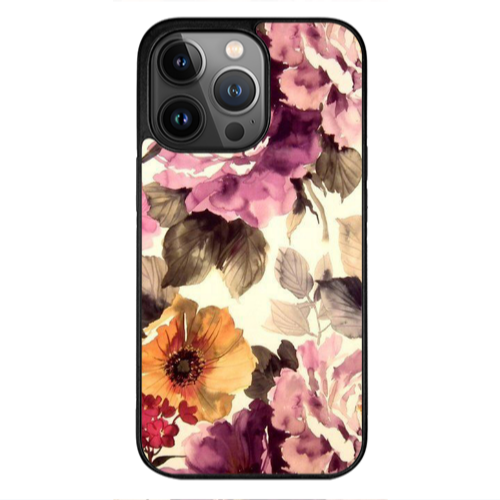 Apple iPhone 12 Pro Daisies and roses Black Glossy Θήκη