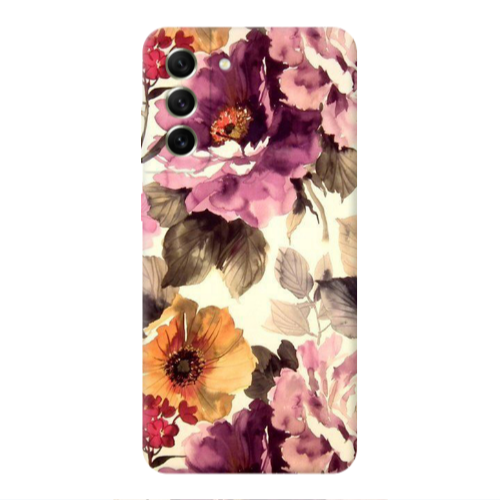 Samsung S21 PLUS Daisies and roses Transparent Silicone TPU Θήκη