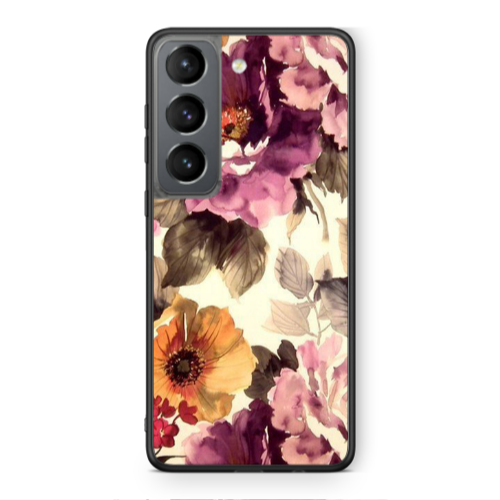 Samsung S21 PLUS Daisies and roses Black Glossy Θήκη