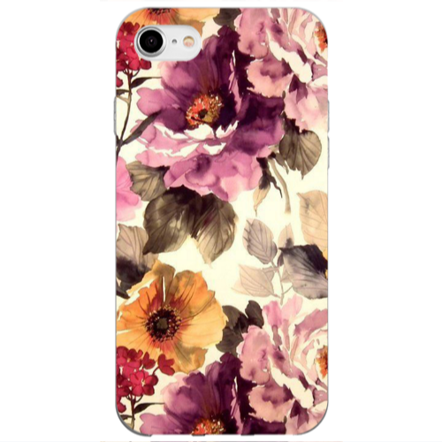 Apple iPhone 7 Daisies and roses Transparent Silicone TPU Θήκη