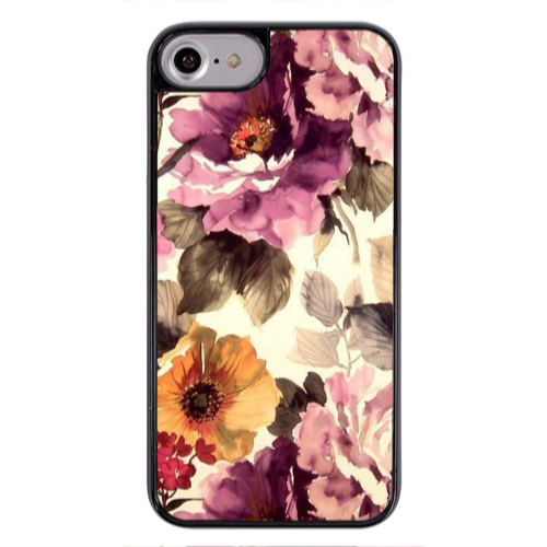 Apple iPhone 7 Daisies and roses Black Glossy Θήκη