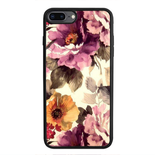 Apple iPhone 7 Plus Daisies and roses Black Glossy Θήκη
