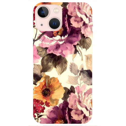 Apple iPhone 13 Mini Daisies and roses Transparent Silicone TPU Θήκη