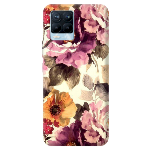 Realme 8 Pro Daisies and roses Transparent Silicone TPU Θήκη