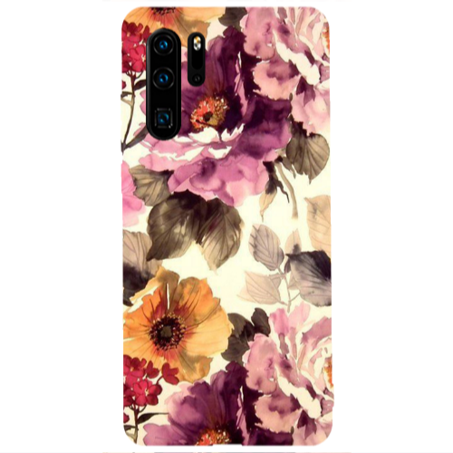 Huawei P30 Pro Daisies and roses Transparent Silicone TPU Θήκη