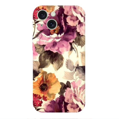 Apple iPhone 15 Plus Daisies and roses Transparent Silicone TPU Θήκη