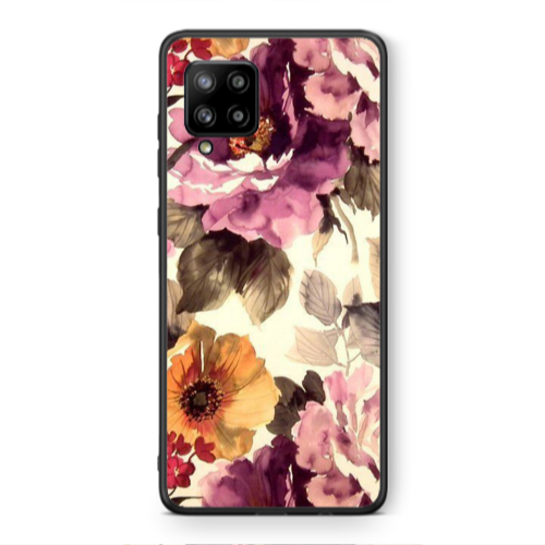 Samsung A42 5G Daisies and roses Black Glossy Θήκη