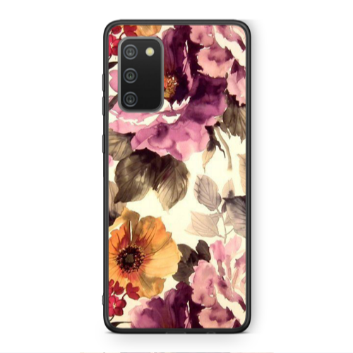 Samsung A02s Daisies and roses Black Glossy Θήκη