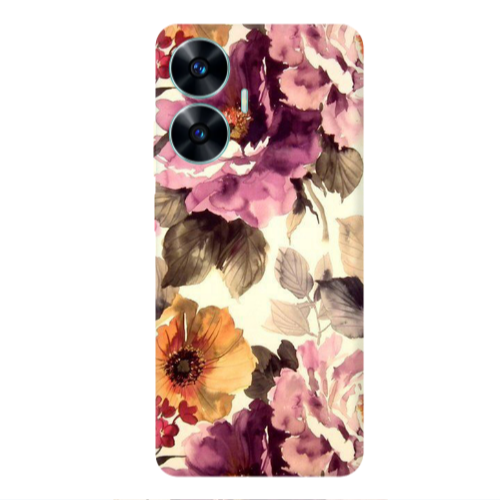 Realme C55 Daisies and roses Transparent Silicone TPU Θήκη