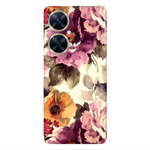 Huawei Nova 11i Daisies and roses Transparent Silicone TPU Θήκη