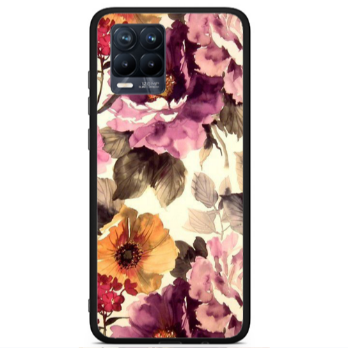 Realme 8 i Daisies and roses Black Glossy Θήκη
