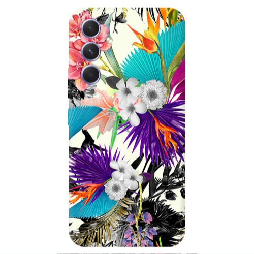 Samsung A56 Sea flowers Transparent Silicone TPU Θήκη