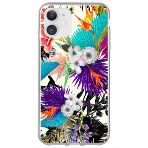 Apple iPhone 12 Sea flowers Transparent Silicone TPU Θήκη