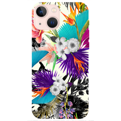 Apple iPhone 13 Sea flowers Transparent Silicone TPU Θήκη
