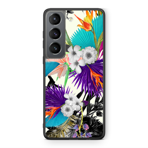 Samsung S21 Sea flowers Black Glossy Θήκη