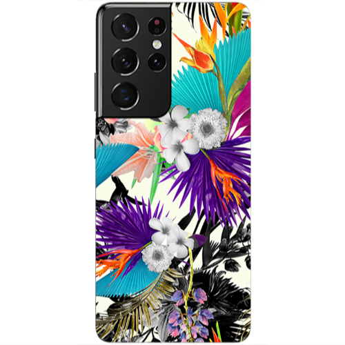 Samsung S21 Ultra Sea flowers Transparent Silicone TPU Θήκη