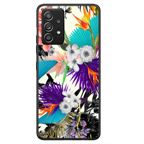 Samsung A33 Sea flowers Black Glossy Θήκη