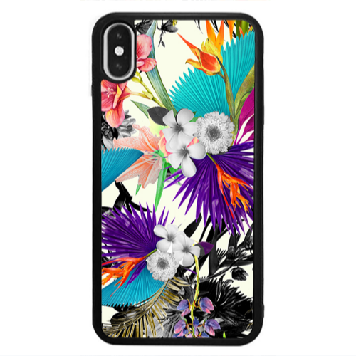 Apple iPhone Xs Max Sea flowers Black Glossy Θήκη
