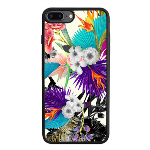 Apple iPhone 7 Plus Sea flowers Black Glossy Θήκη