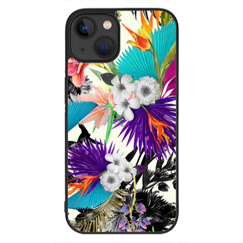 Apple iPhone 13 Mini Sea flowers Black Glossy Θήκη
