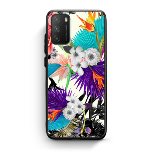 Xiaomi Poco M3 Sea flowers Black Glossy Θήκη