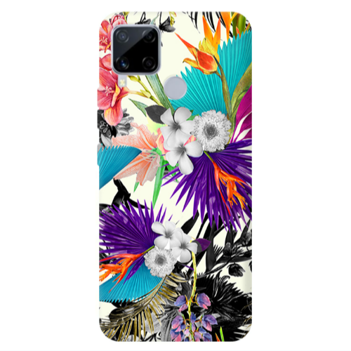 Realme C25S Sea flowers Transparent Silicone TPU Θήκη