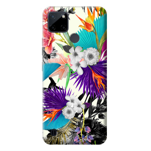 Realme C25Y Sea flowers Transparent Silicone TPU Θήκη