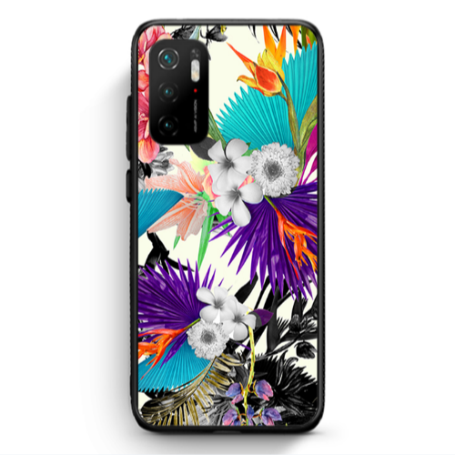 Xiaomi Poco M3 Pro Sea flowers Black Glossy Θήκη