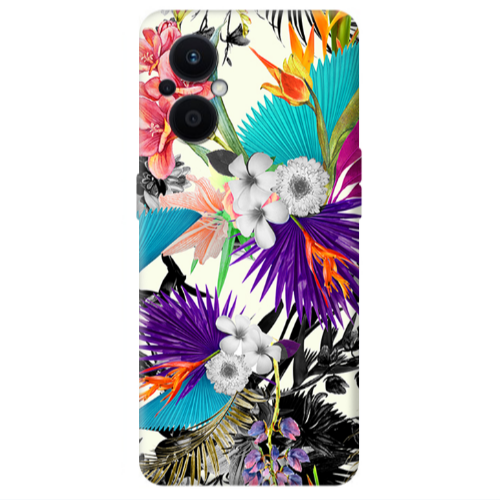 Oppo Reno 7 Lite Sea flowers Transparent Silicone TPU Θήκη