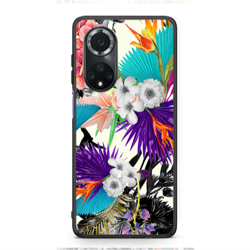 Huawei Nova 9 Sea flowers Black Glossy Θήκη
