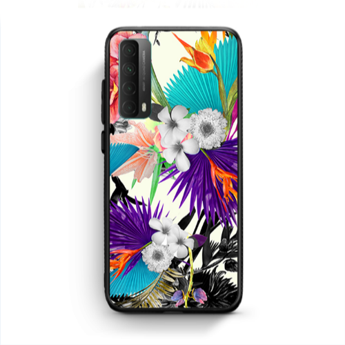 Huawei P Smart 2021 Sea flowers Black Glossy Θήκη