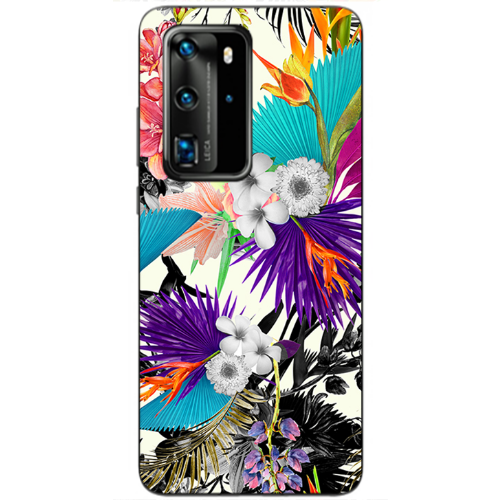Huawei P40 Pro Sea flowers Transparent Silicone TPU Θήκη