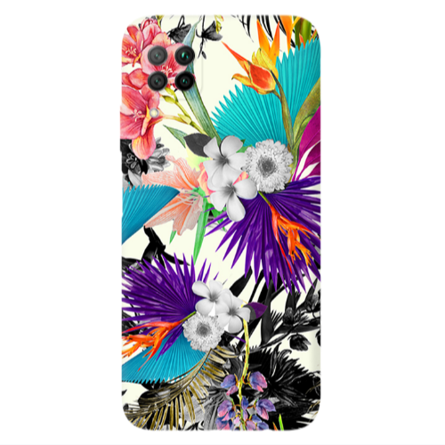 Huawei P40 Lite Sea flowers Transparent Silicone TPU Θήκη