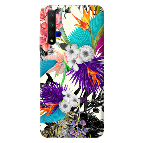Huawei Nova 5 T Sea flowers Transparent Silicone TPU Θήκη