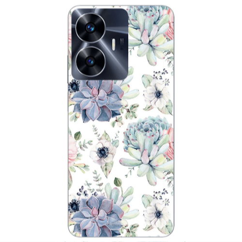 Realme Note 50 Flower 56 Transparent Silicone TPU Θήκη