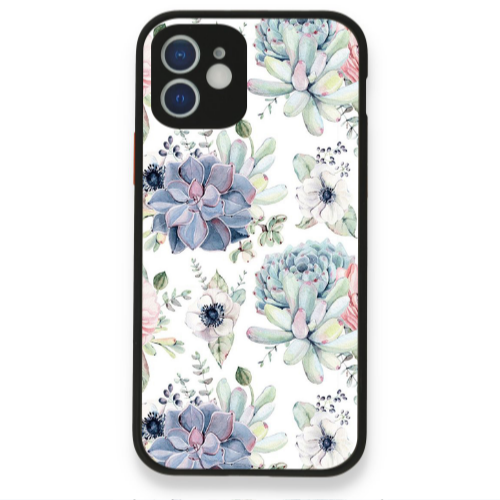 Apple iPhone 12 Flower 56 Black Glossy Θήκη