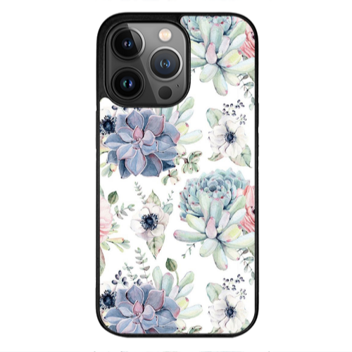 Apple iPhone 13 Pro Max Flower 56 Black Glossy Θήκη