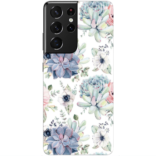 Samsung S21 Ultra Flower 56 Transparent Silicone TPU Θήκη
